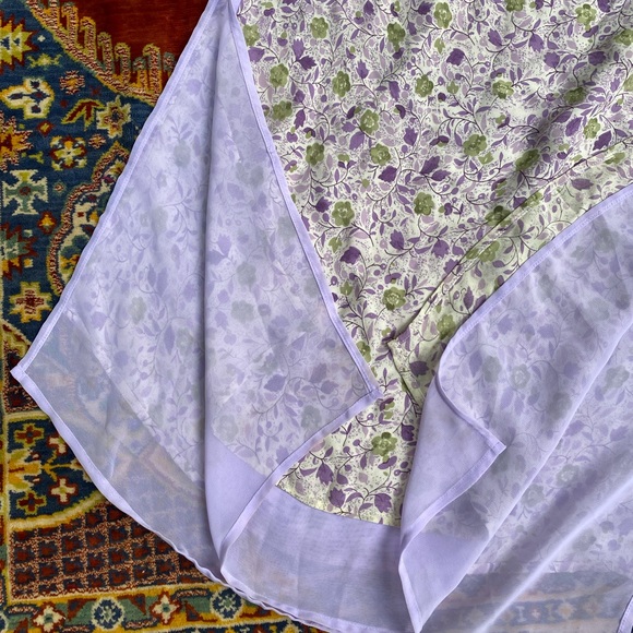 Vintage Y2K maxi skirt double slit maxi floral flower purple cottagecore skirt - Picture 3 of 6